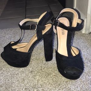 Black platform heels